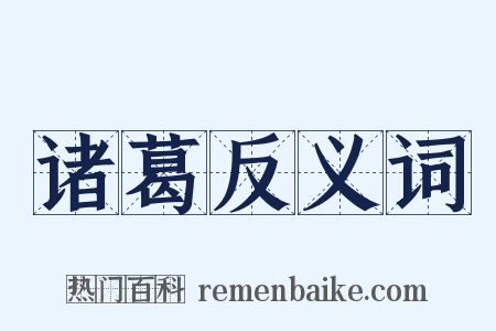 诸葛反义词是什么意思的图片